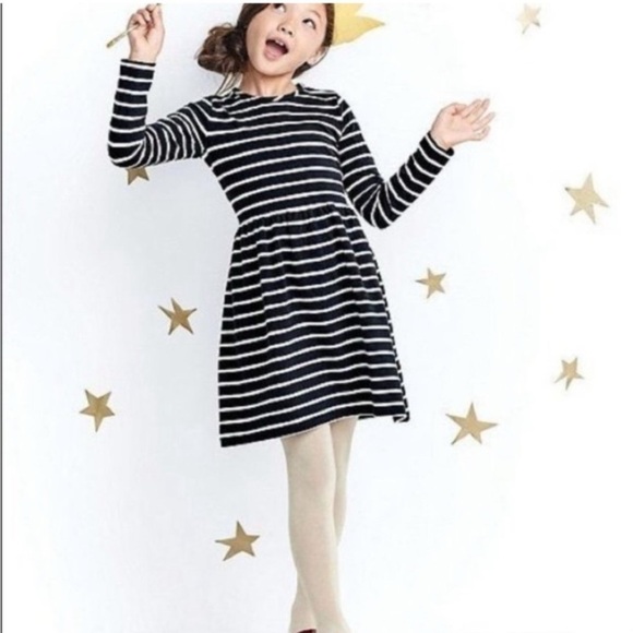 Hanna Andersson black and white striped dress Girl’s sz 8 - Picture 1 of 4